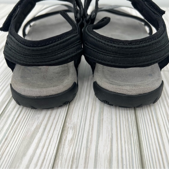 Merrell black gray ankle strap hook and loop outdoor active river sandals 9 - Picture 5 of 8